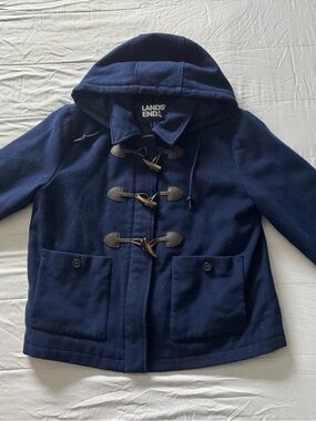 Lands' End wool pea coat with toggle buttons